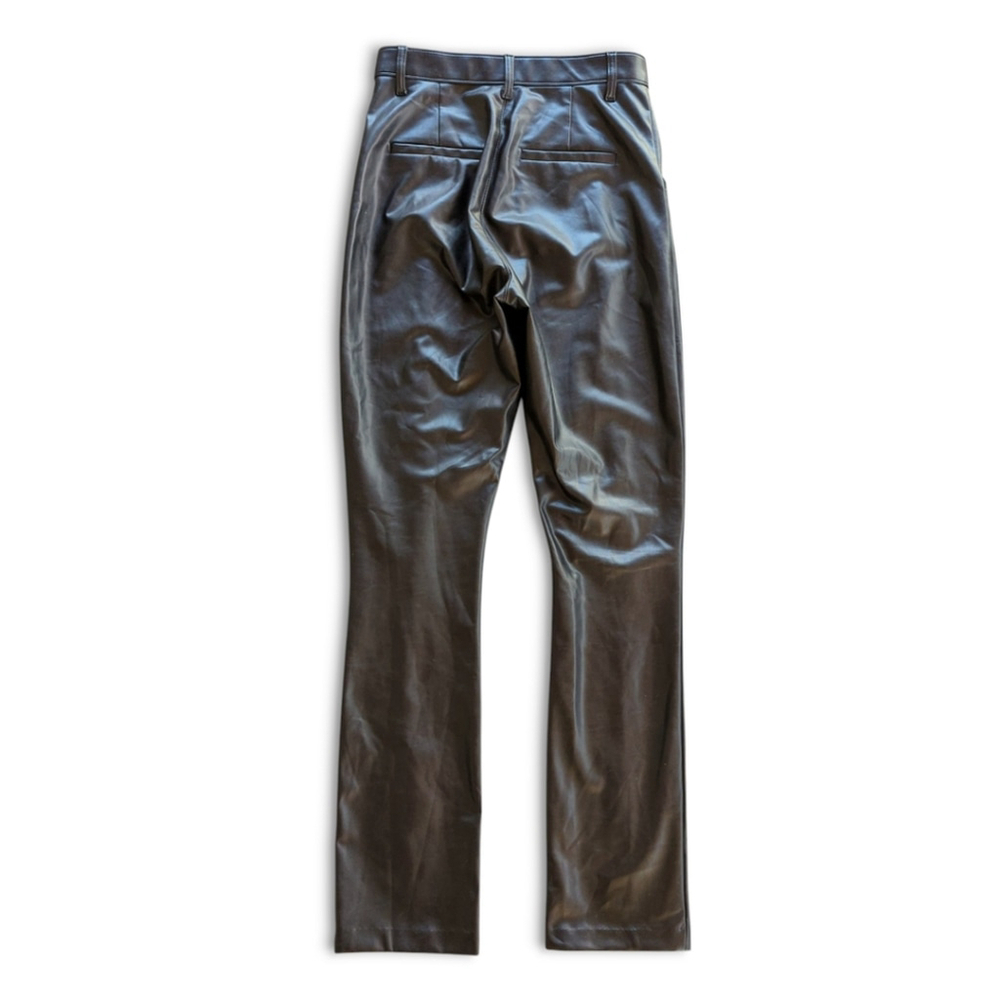 Abercrombie & Fitch Faux Leather Front Split Hem Slim Flare Pants Women's Sz 6 - Picture 7 of 12